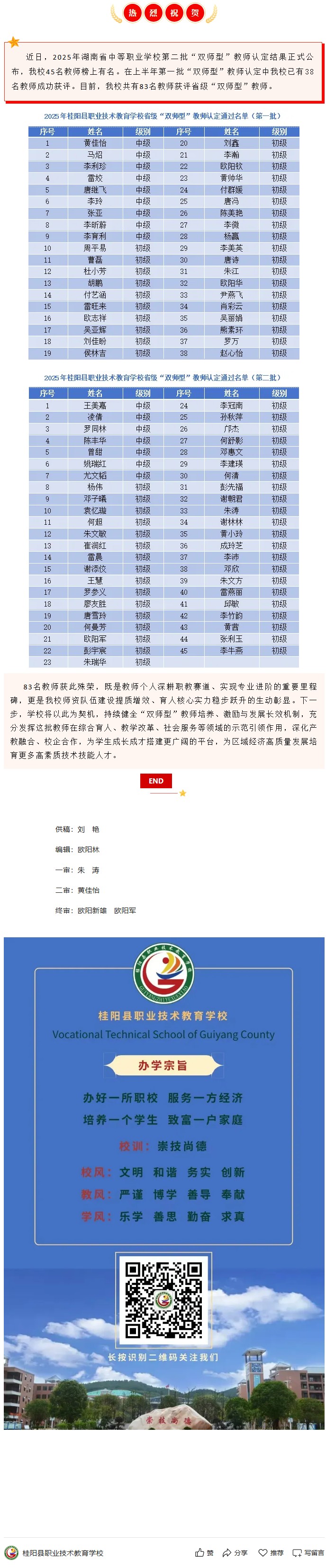 喜讯│我校83名教师获评省级“双师型”教师